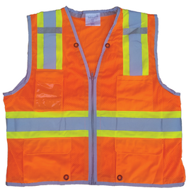 2900 Orange Surveyors Vest w/ Clear ID Pocket