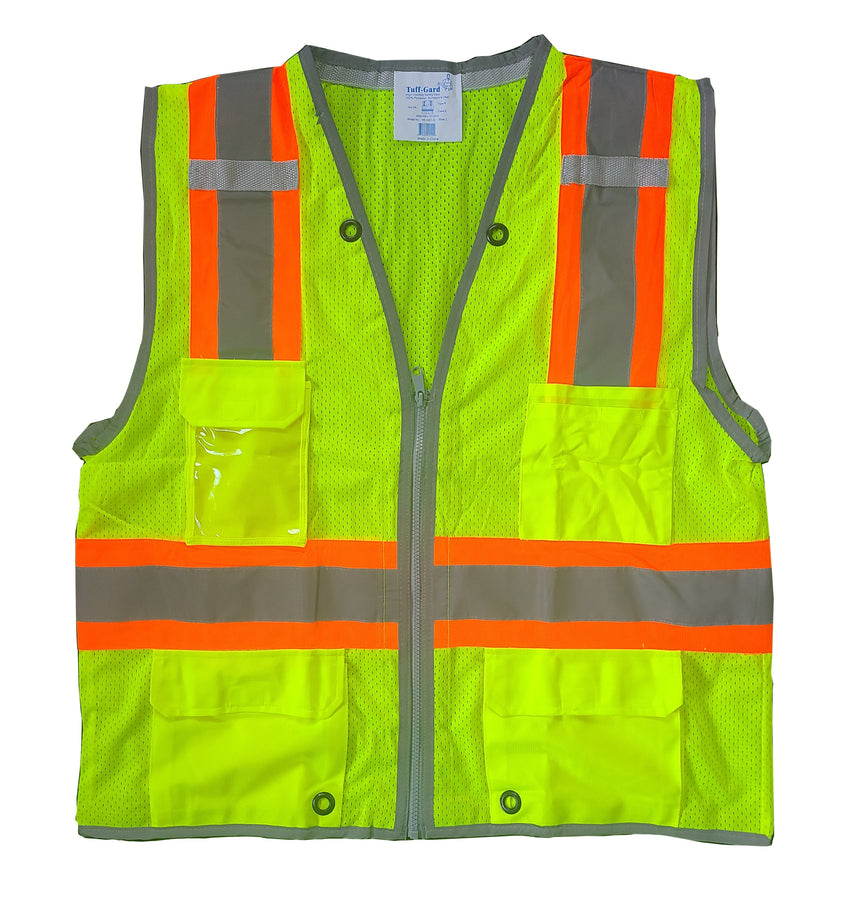 2900 Lime Surveyors Vest w/ Clear ID Pocket