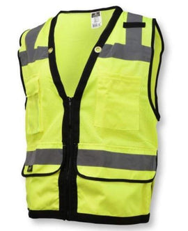 SV59Z  Lime Green Heavy Duty Surveyor Safety Vest