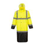 UH446 - Hi-Vis Contrast Rain Coat 48" Yellow/Black